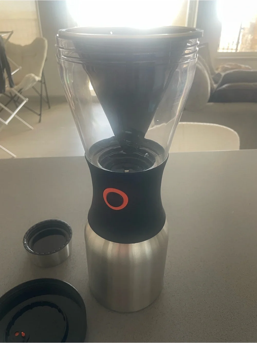 Stainless Steel Cold Brew Coffee Maker – Black & Silver